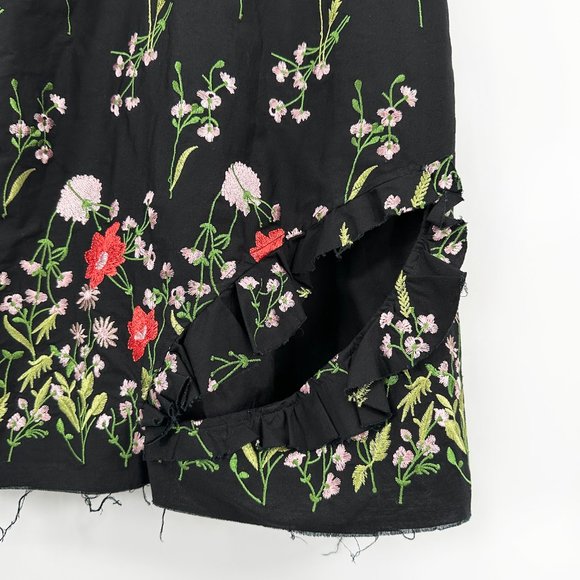 [relisted] Marques Almeida Black Floral Embroidered Mini Slip Dress - Picture 12 of 16